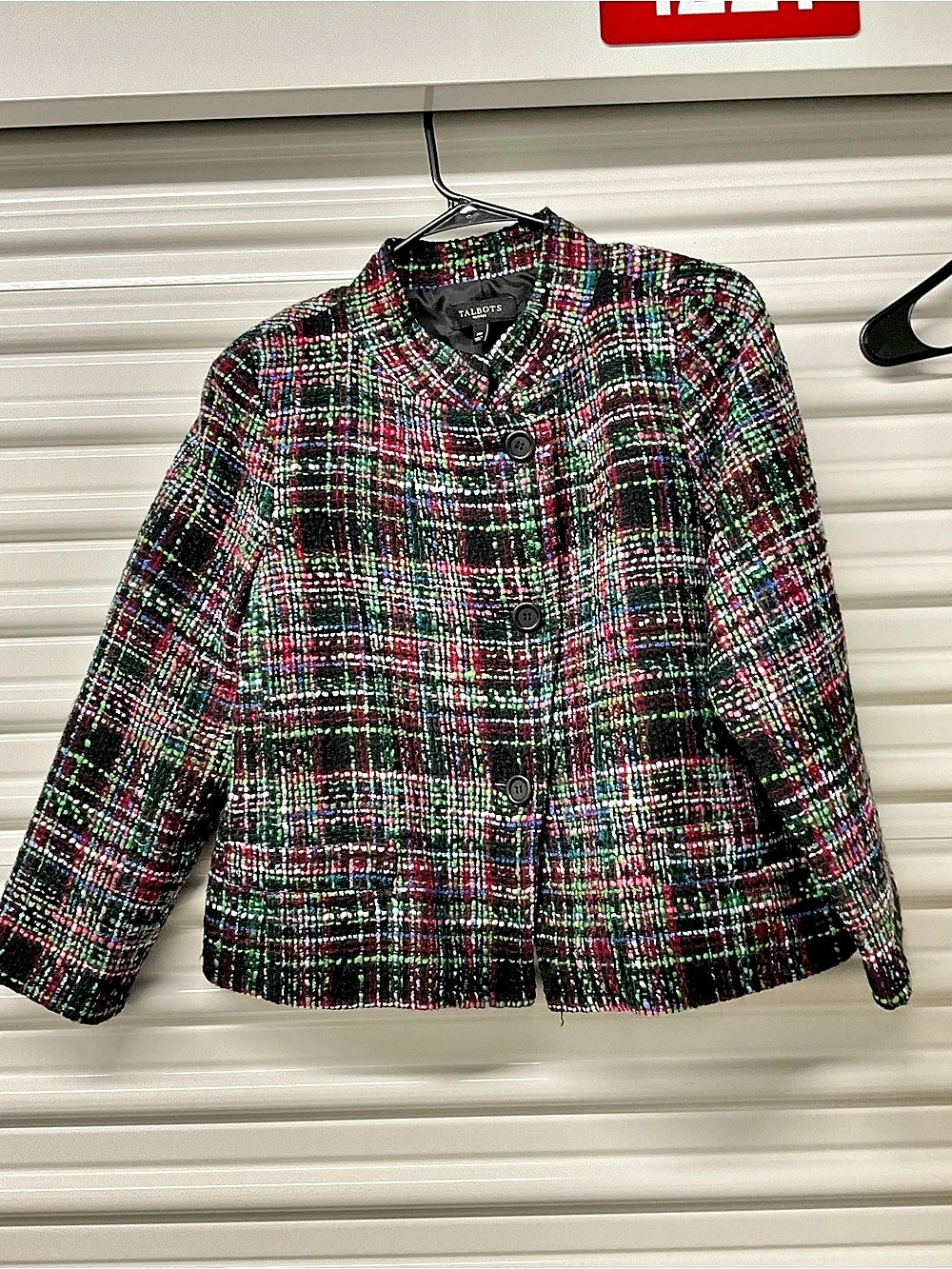 Talbots Plaid Jacket in Black & Multicolor Like New Size 14P